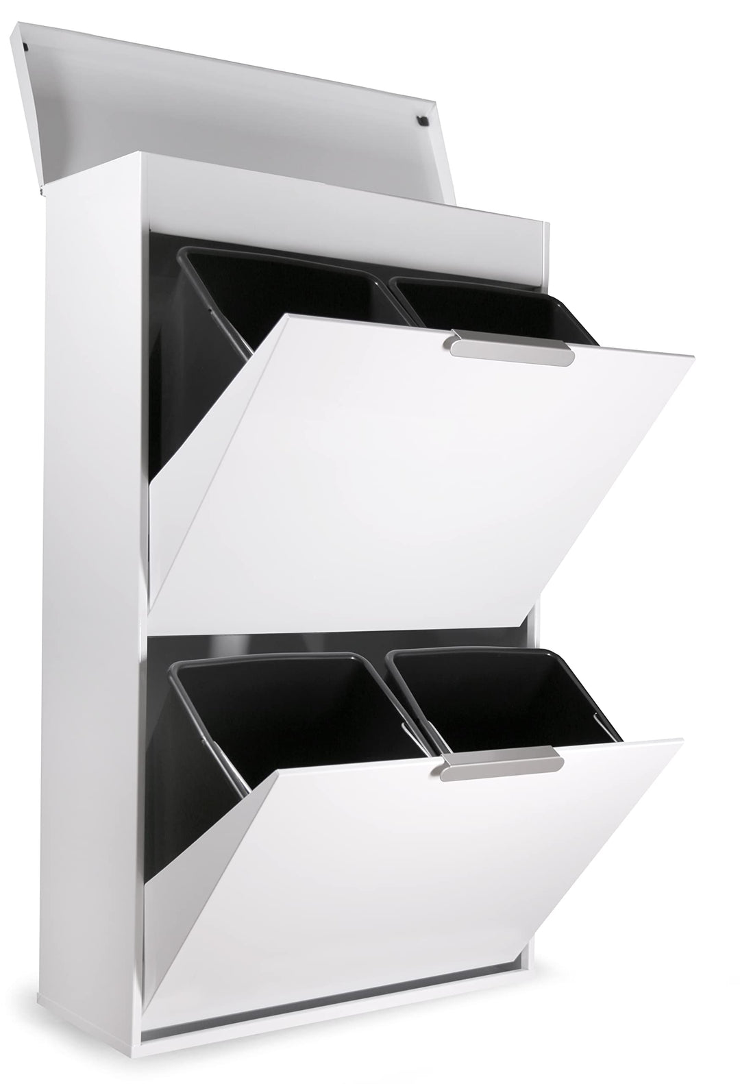 ARREGUI Ecoclas Plus CR621-E Recycling Abfalleimer/Mülleimer aus Stahl mit Aufbewahrungsbox mit Deck