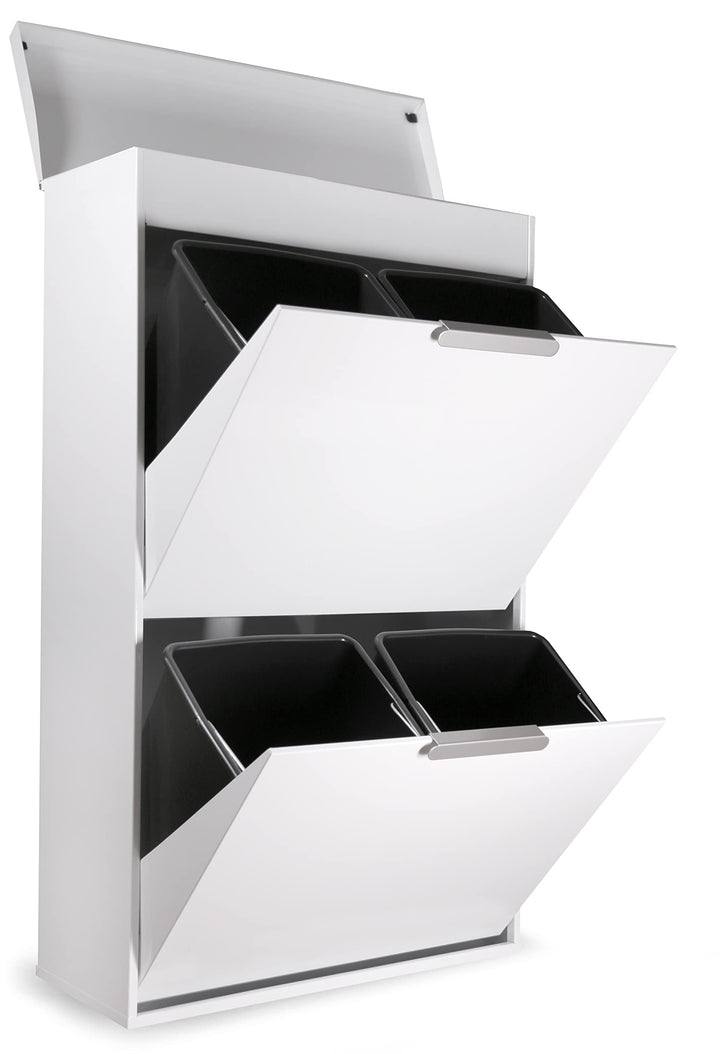 ARREGUI Ecoclas Plus CR621-E Recycling Abfalleimer/Mülleimer aus Stahl mit Aufbewahrungsbox mit Deck