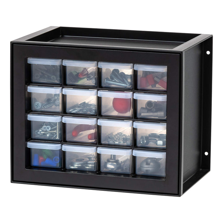 IRIS USA Schrauben-Organizer, Hardware-Aufbewahrung, Organizer, 16 Schubladen-Schrank, Kunststoff-Sc
