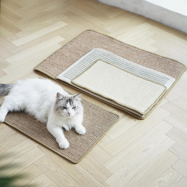 FUKUMARU Kratzmatte Katze, natürliche Katzenkratzbretter Sisal Kratzteppich,widerstandsfähig Katzenm