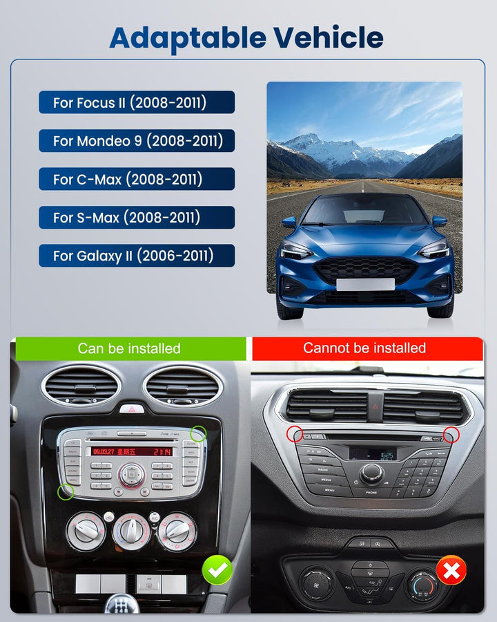 2G+64G Wireless Carplay Android 13 Autoradio für Ford Focus II mk2 Mondeo S-Max C-Max Galaxy Kuga mi