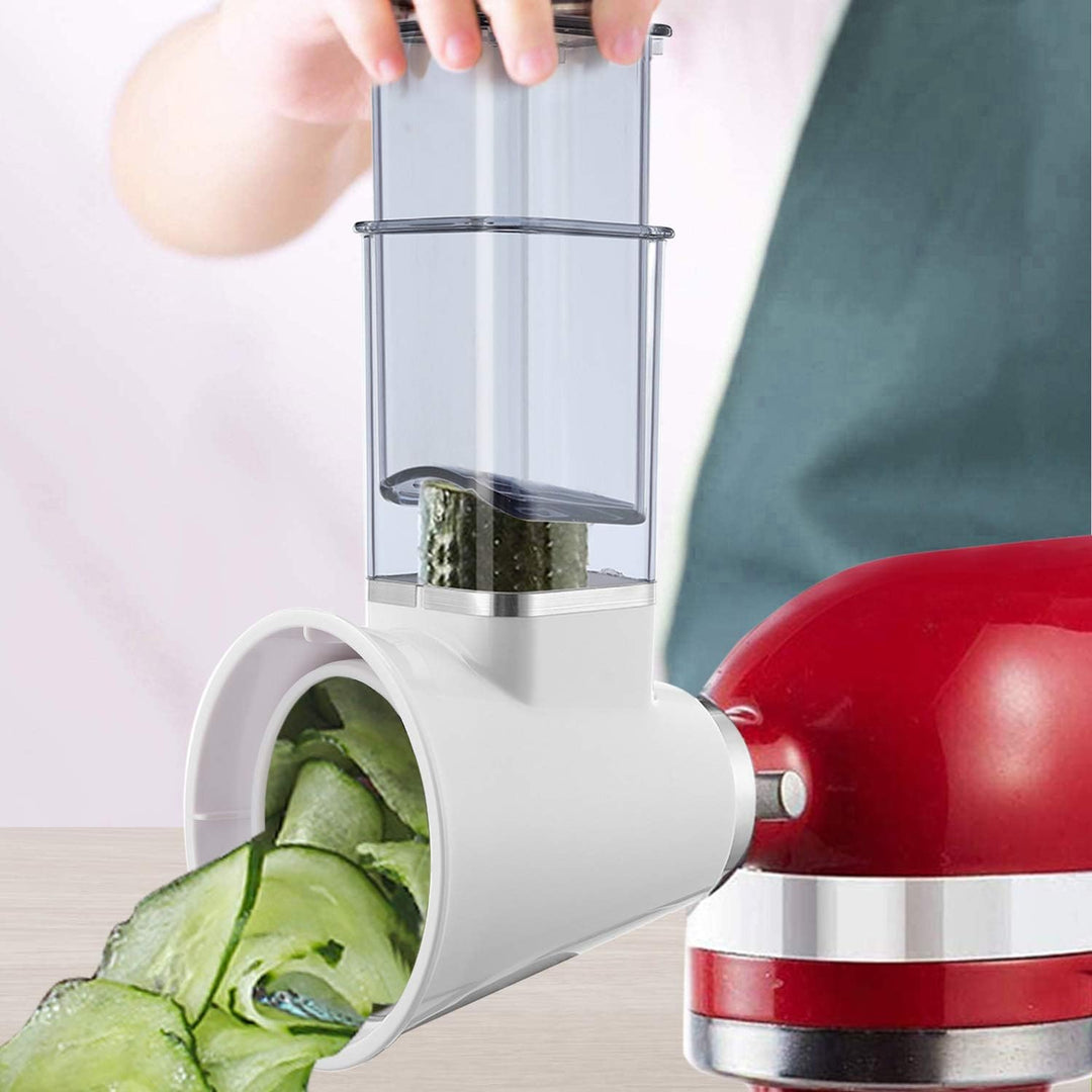 Zerkleinerer-Aufsatz für KitchenAid/PHISINIC Küchenmaschine, Gemüsezerkleinerer, Käsereibe, Salatsch
