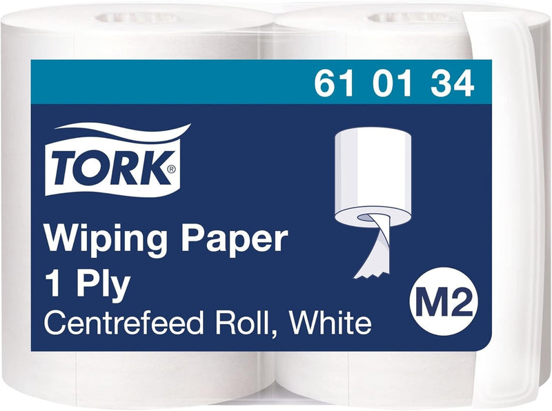 Tork Mehrzweck-Papierwischtücher mit Innenabrollung Weiss M2, Hand- und Oberflächenreinigung, 2 × 27