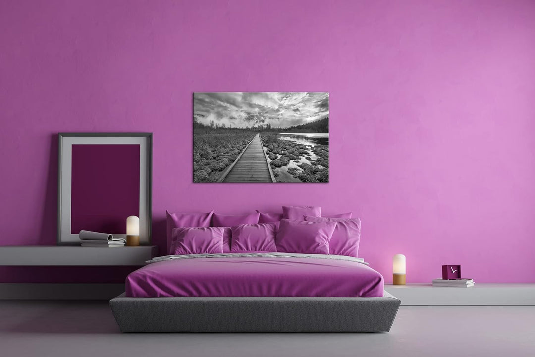 deyoli Kanadas schöne Seelandschaft Format: 80x60 als Leinwand, Effekt: Schwarz&Weiss, Motiv fertig