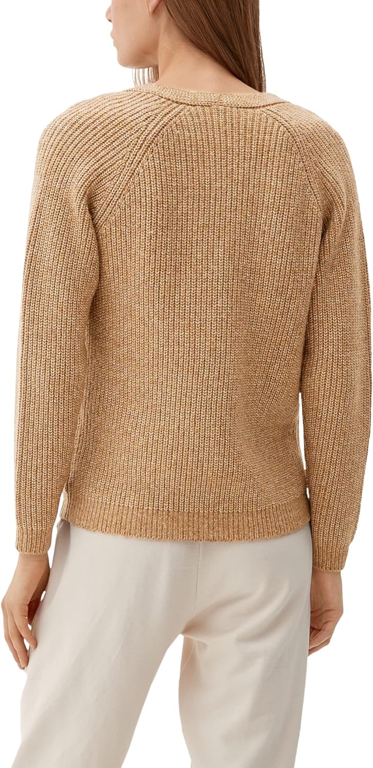 s.Oliver Damen Pullover mit V-Neck 46 Sandfarben, 46 Sandfarben