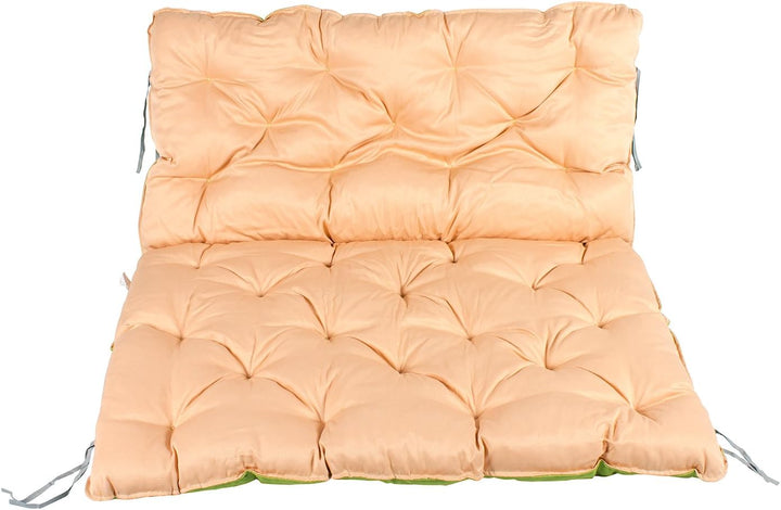 HOMECALL Wendekissen für Gartenpalette mit Rückenlehne, ca. 120 x 140 x 12 cm, mehrfarbig Grün/Beige