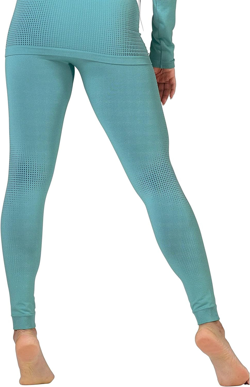 Odlo Damen Funktionsunterwäsche Lange Hose Performance WARM ECO XS Blue Wing Teal - Polynya, XS Blue