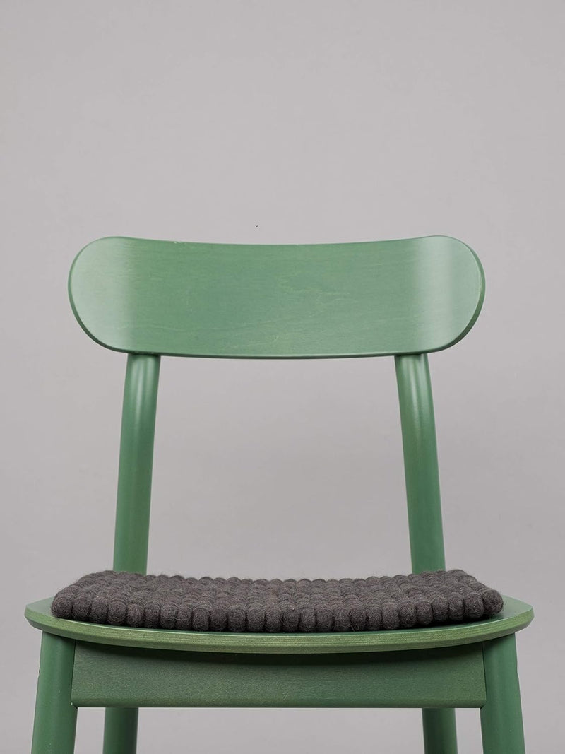 myfelt Filzkugel-Sitzauflage Stuhlauflage - Kuno - quadratisch, 36x36 cm, Anthrazit
