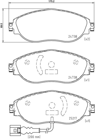 HELLA PAGID 8DB 355 015-921 Bremsbelagsatz - T2074 - Dicke/Stärke: 20mm - Bremssystem: TRW - mit int