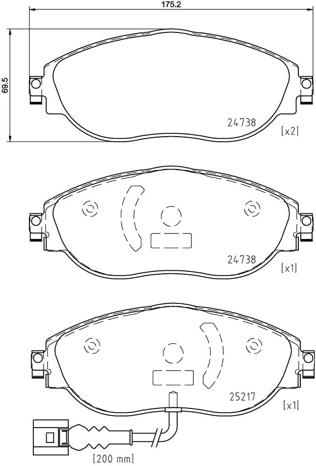 HELLA PAGID 8DB 355 015-921 Bremsbelagsatz - T2074 - Dicke/Stärke: 20mm - Bremssystem: TRW - mit int