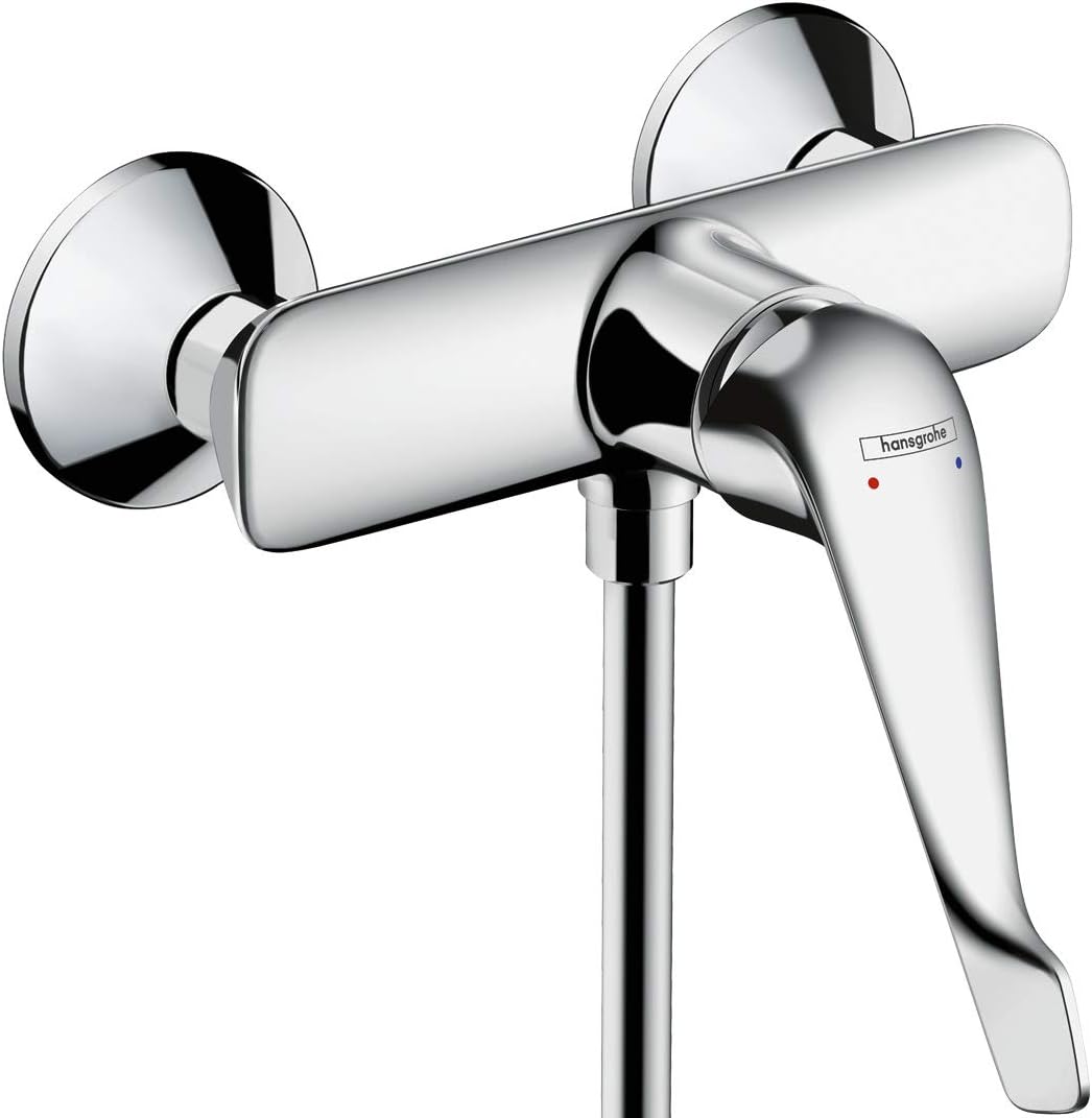 hansgrohe Duscharmatur Novus (Aufputz Duschmischer mit extra langem Griff, für 1 Funktion) Chrom Auf