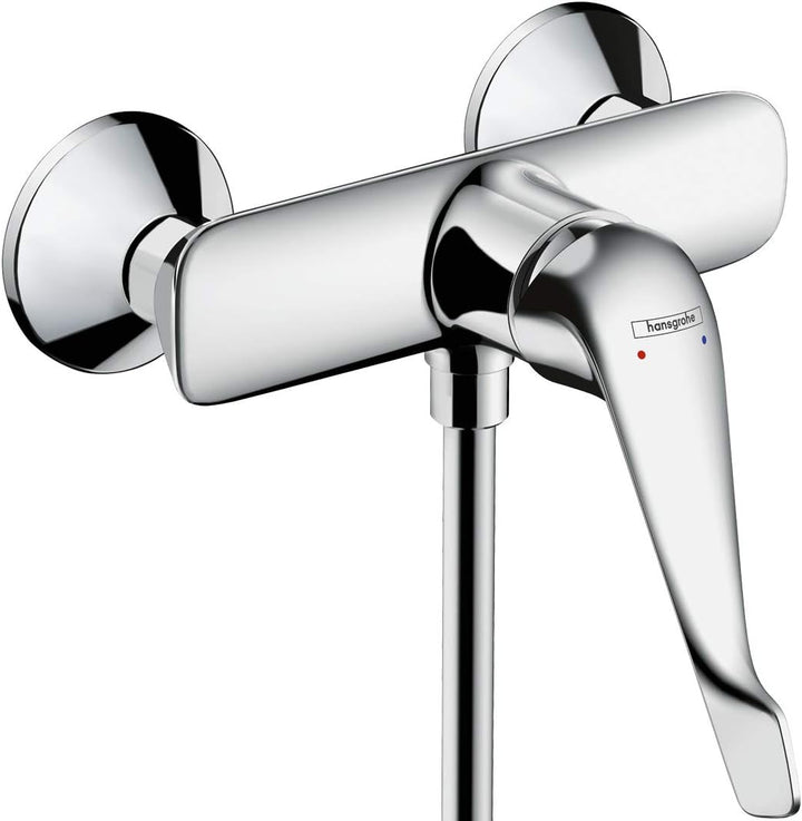 hansgrohe Duscharmatur Novus (Aufputz Duschmischer mit extra langem Griff, für 1 Funktion) Chrom Auf