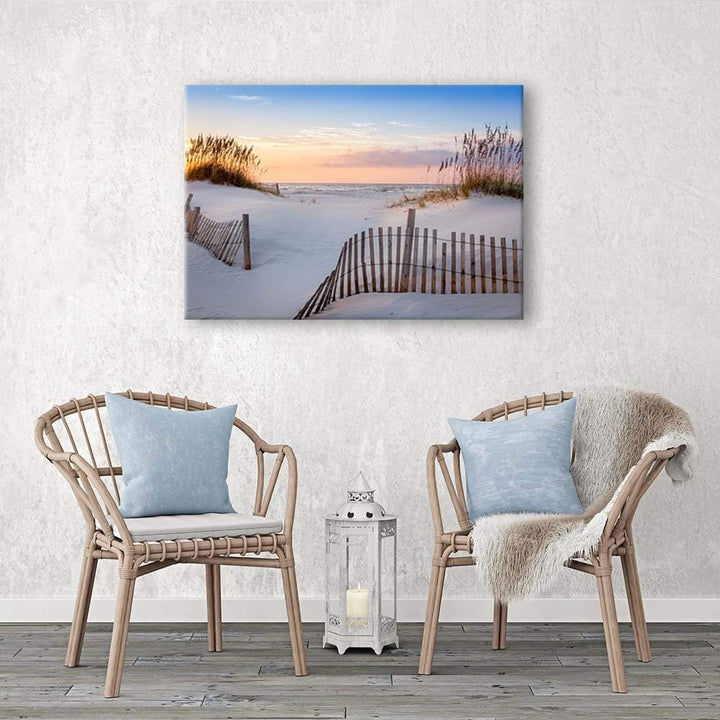 Feeby Bilder Wohnzimmer Düne Strand Meer XXL 90x60 cm 1Teilig Schlafzimmer Flur Wandbilder Leinwandb