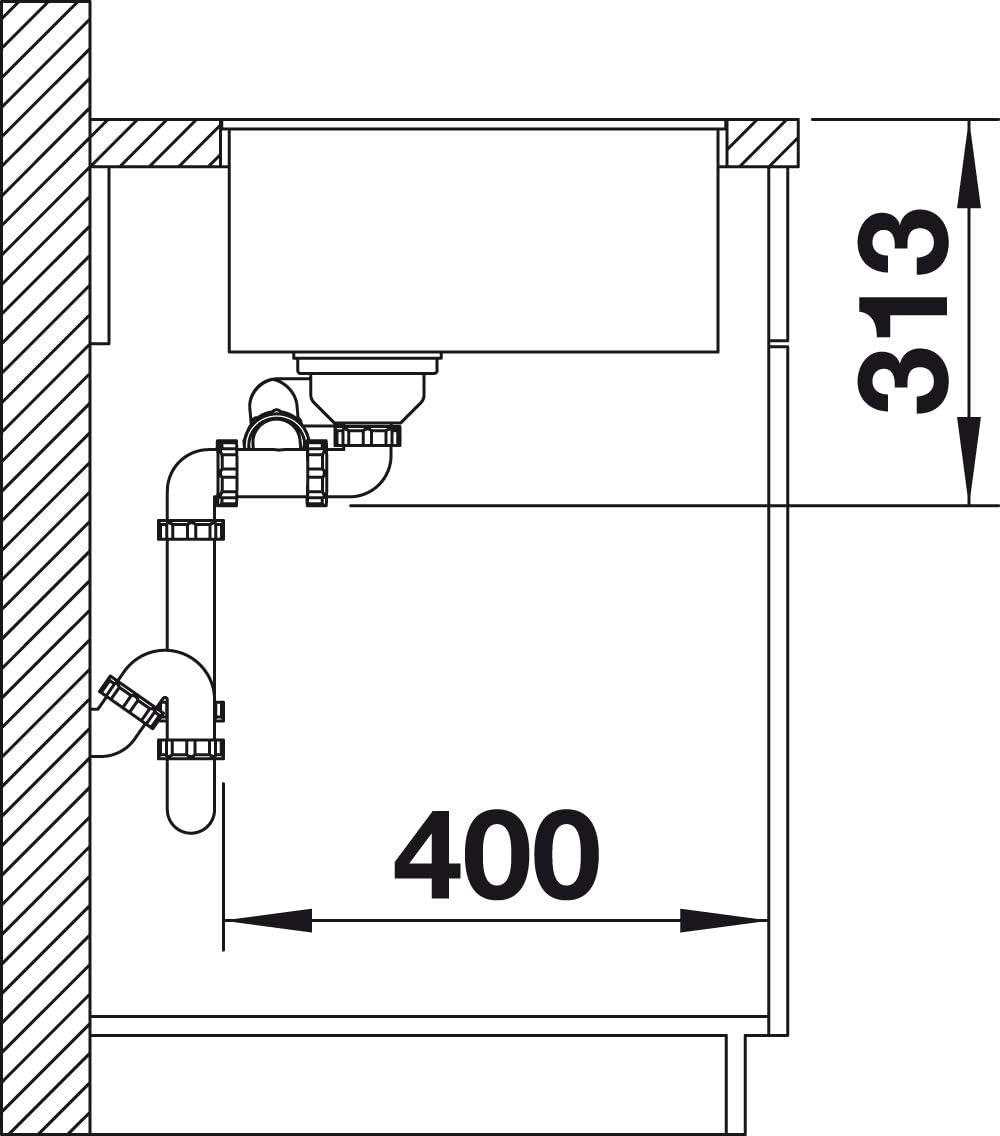 BLANCO SUBLINE 340/160-F | SILGRANIT weiss | Einbauart: Flächenbündig | Hauptbecken links | ohne Abl