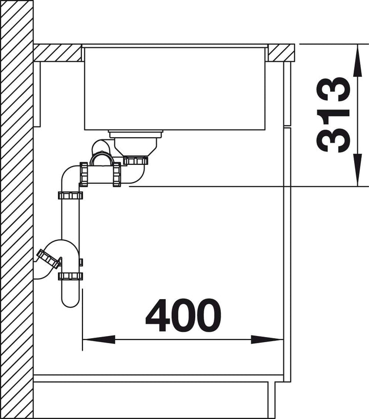 BLANCO SUBLINE 340/160-F | SILGRANIT weiss | Einbauart: Flächenbündig | Hauptbecken links | ohne Abl