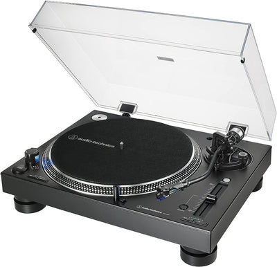 Audio-Technica LP140XPBKEUK Professioneller Manueller DJ-Plattenspieler mit Direktantrieb Schwarz