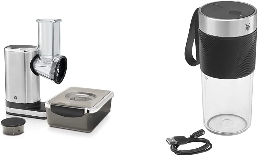WMF Küchenminis Salat-to-go (150 W, elektrischer Gemüseschneider, 5 Einsätze) & Küchenminis Mix on t