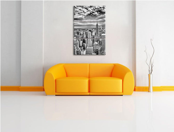 Pixxprint Skyline New York als Leinwandbild/Grösse: 3 Teilig (120x80) cm/Wandbild/Kunstdruck/fertig
