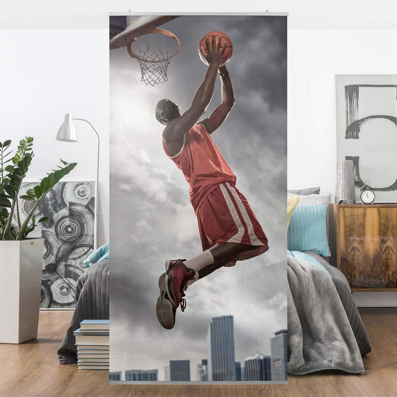 Raumteiler Kinderzimmer Thunder Storm Slam Dunk 250x120cm mit transp. Halterung inkl. transparenter