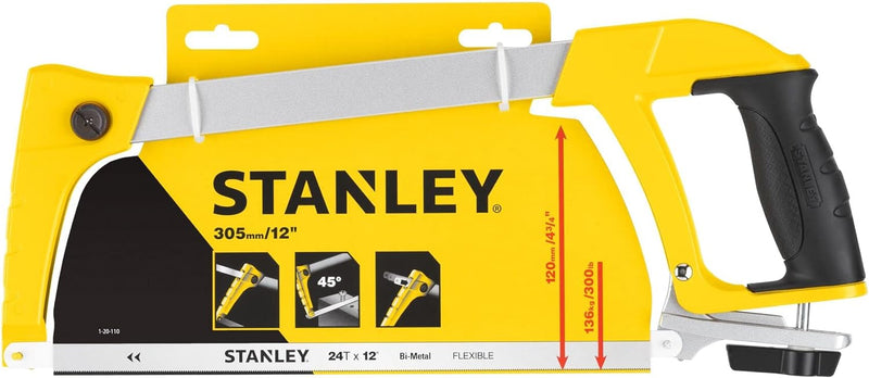 Stanley Metallsäge Turbocut (mit Stahlbügel, 80 kg Sägeblattspannung, 300 mm Sägeblattlänge, 24 Zähn