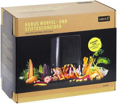 Lurch 220845 Kubus Würfel- und Stifteschneider zum Schneiden von Gemüse und Obst II iron grey, Kunst