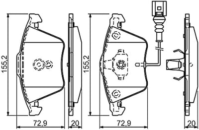 Bosch BP1471 Bremsbeläge - Vorderachse - ECE-R90 Zertifizierung - vier Bremsbeläge pro Set