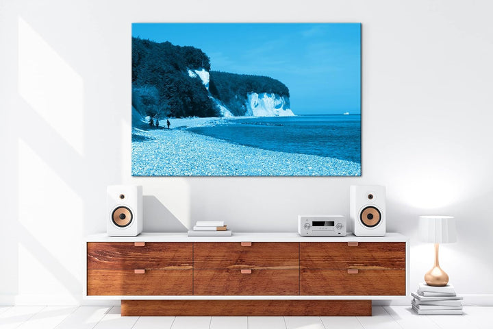 deyoli riesige Kreidefelsen auf Rügen Format 80x60 Effekt: Monocrome Blau als Leinwandbild, Motiv fe