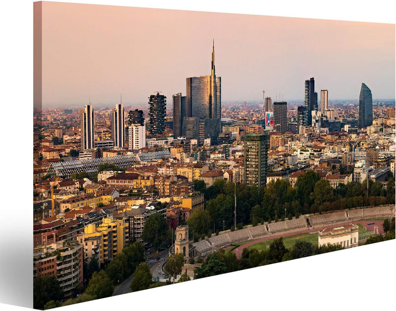 Bild auf Leinwand Neubau Und Skylines In Mailand Italien Wandbild Poster Kunstdruck Bilder Format: 1