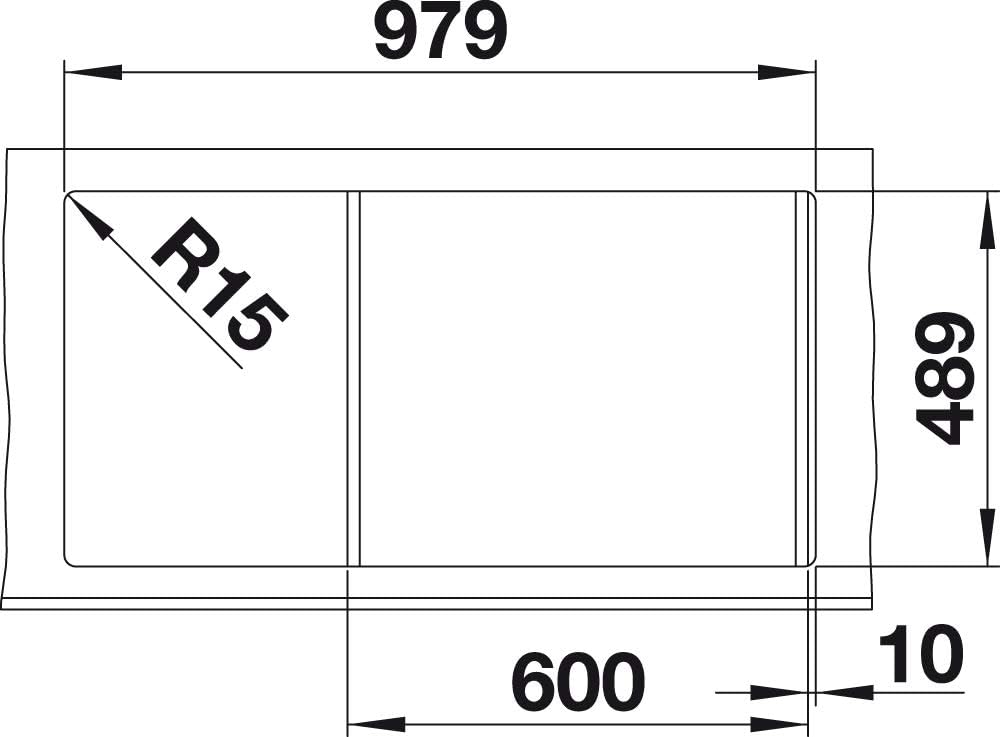 BLANCO AXIS III 6 S-IF | Edelstahl | Einbauart: Einbau von Oben & Flächenbündig | Hauptbecken rechts