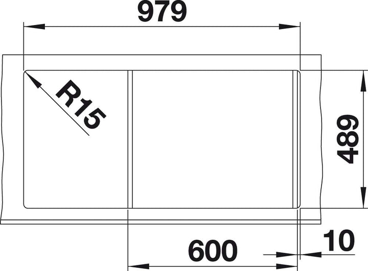 BLANCO AXIS III 6 S-IF | Edelstahl | Einbauart: Einbau von Oben & Flächenbündig | Hauptbecken links