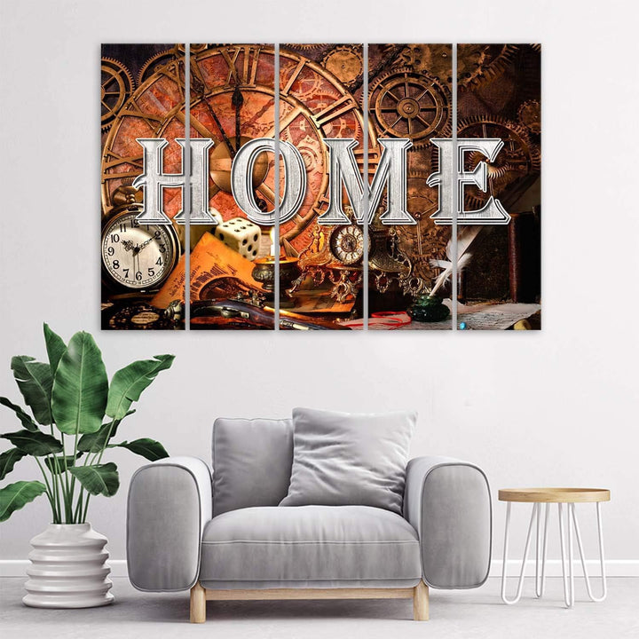 Wanddeko 5 Paneele Home 100x70 cm Deko Wand Kunst Wohnzimmer Wohnung Braun Deko Paneel 100x70 cm Bra