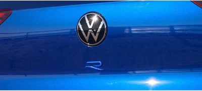 Volkswagen 5H0853675S502 Schriftzug R Emblem Tuning Sport Logo Aufkleber Design, blau