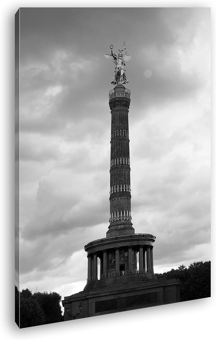 deyoli Die Berliner Siegessäule Format: 80x60 Effekt: Schwarz&Weiss als Leinwand, Motiv fertig gerah