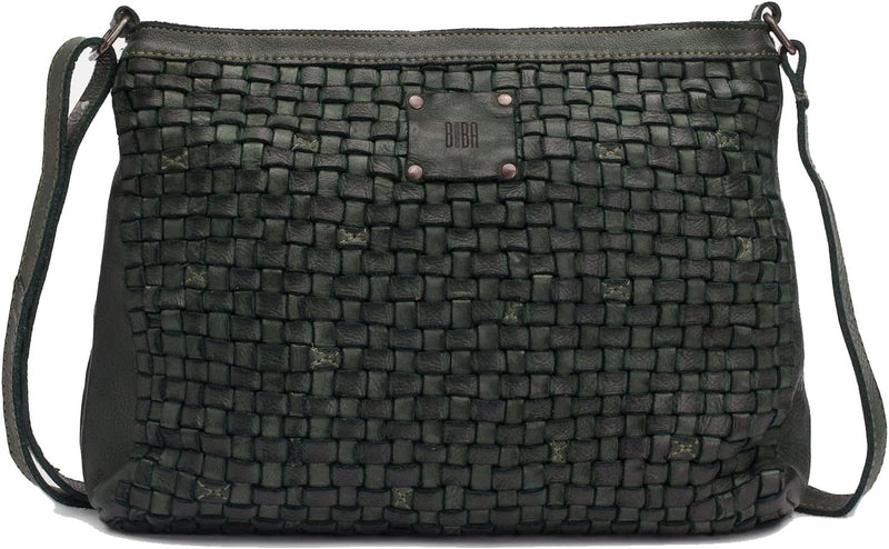Biba Tasche für Damen aus echtem Leder, Umhängetasche Heritage Kansas KA2, Langen Griff, Reissversch
