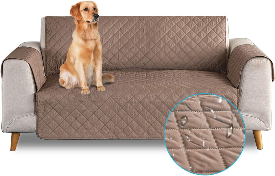 PETCUTE Sofabezug Sofaüberwurf Anti-Rutsch Sofa schonbezug wasserdichtes Sofabezüge 3 Sitzer Quilted