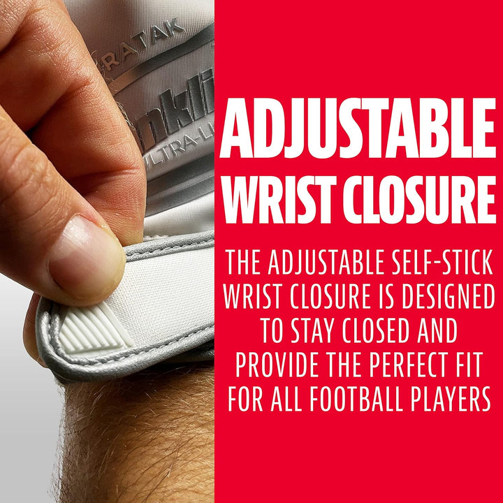 Franklin Sports Supratak Fussball Receiver Handschuhe weiss / chrom XL, weiss / chrom XL