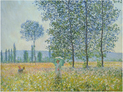 Leinwandbild - Claude Monet - Felder im Frühling Querformat 60 x 80 cm 60cm x 80cm, 60cm x 80cm