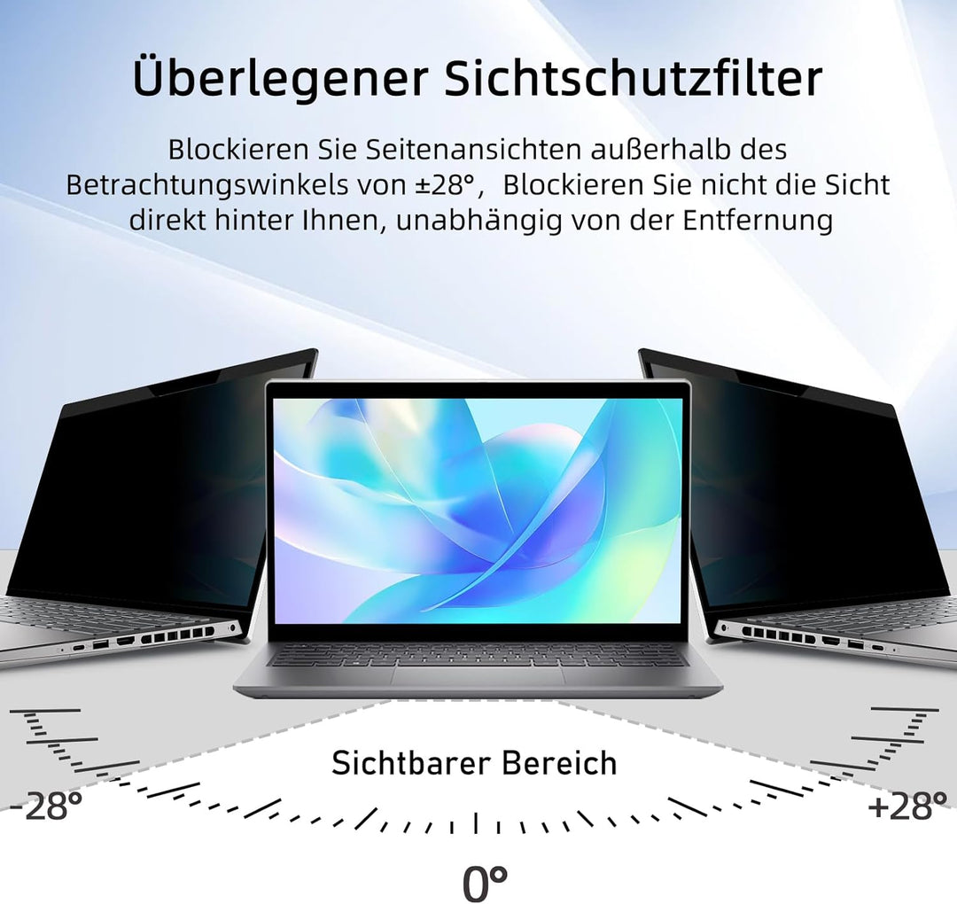 PYS Magnetische Blickschutzfolie Laptop 13,3 Zoll Anti Spy Blaulicht Blendfrei Sichtschutz Folie 16:
