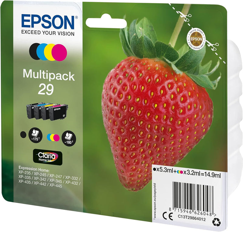 Epson Multipack Fraise - Tinte Claria Home Schwarz Cyan Magenta Gelb Einzeln, Einzeln