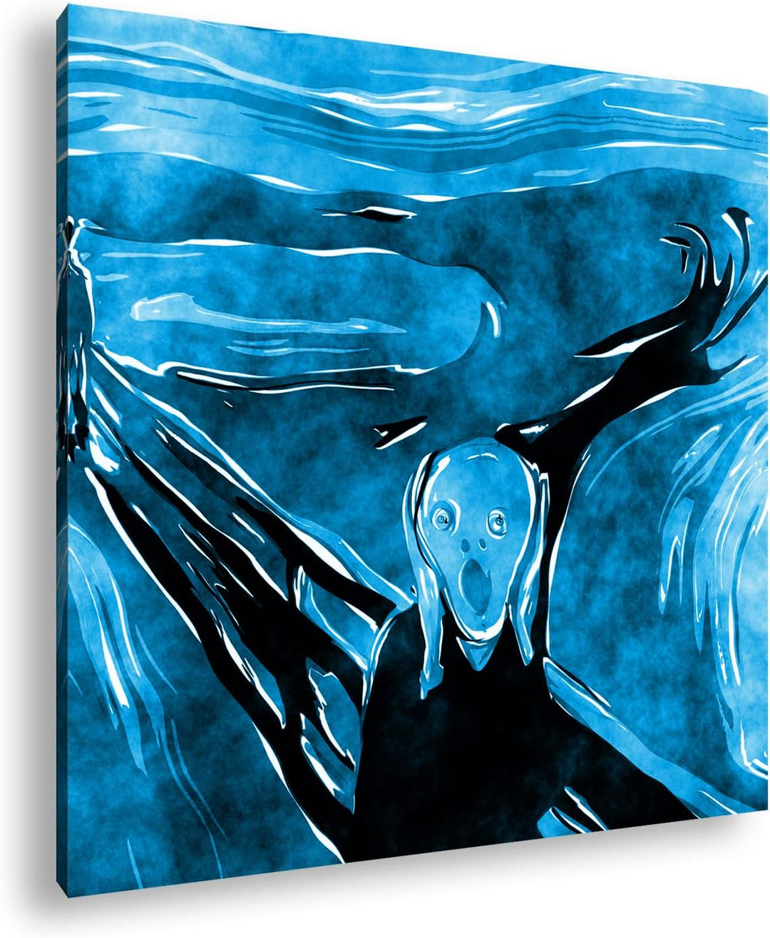 deyoli Edvard Munch Der Schrei Format: 70x70 Effekt: Monocrome Blau als Leinwandbild, Motiv fertig g
