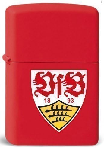 Zippo 2.004.119 Feuerzeug VfB Stuttgart - Offizielles Lizenz-Feuerzeug - Matte, rot