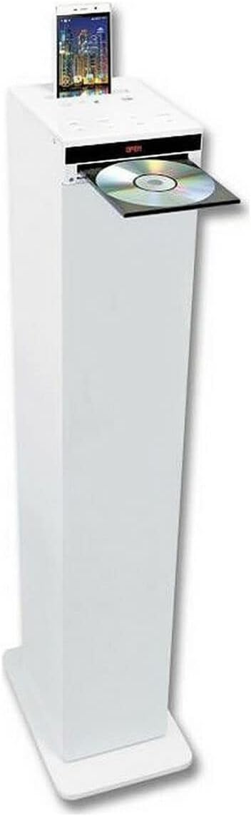 INOVALLEY HP32-CD-W Sound-Tower Bluetooth – CD-Player – Weiss
