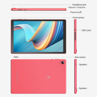 PRITOM 10 Inch Android 12 Tablet, 6000 Mah, 32 GB ROM, Expandable to 512 GB, Quad Core Processor, 10