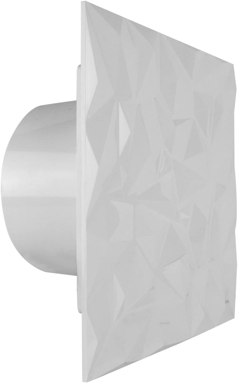 Badlüfter Wohnraumlüfter Diamant Panel weiss Ø 125 mm Feuchtesensor/Hygrostat, Ø 125 mm Feuchtesenso