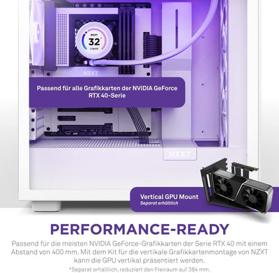 NZXT H7 Flow RGB - CM-H71FW-R1 - ATX Mid-Tower Gaming PC-Gehäuse - USB-C Port - Mesh Front- & Temper