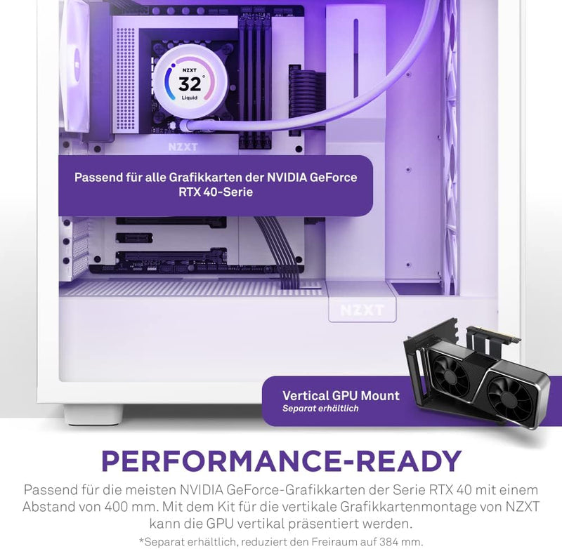 NZXT H7 Flow RGB - CM-H71FW-R1 - ATX Mid-Tower Gaming PC-Gehäuse - USB-C Port - Mesh Front- & Temper