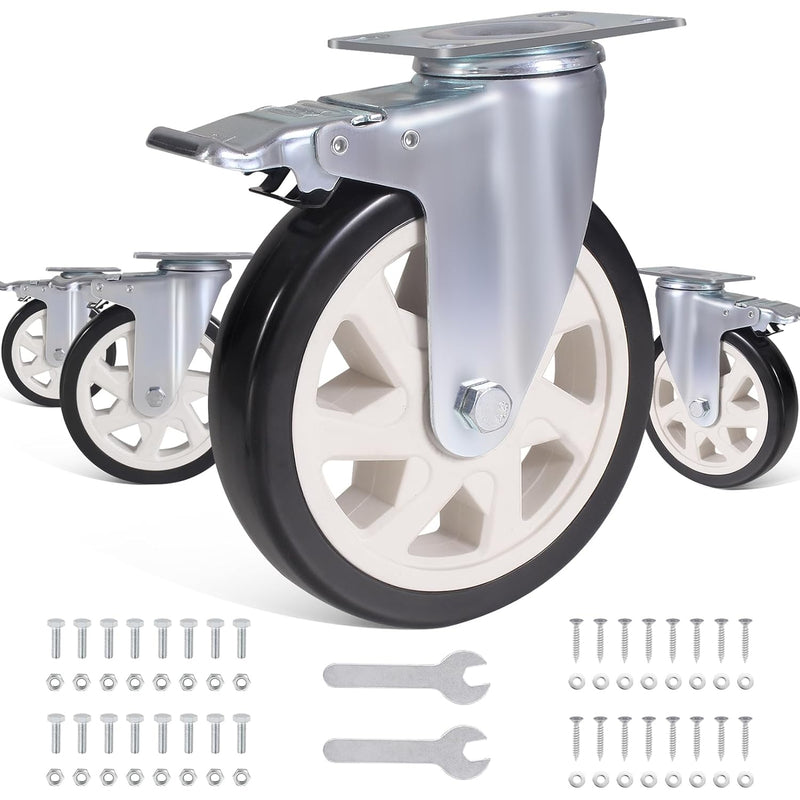 BAOLIHUI 4er Set Lenkrollen für Möbel 150MM Möbelrollen mit Bremse Schwerlastrollen 1000kg Schwerlas