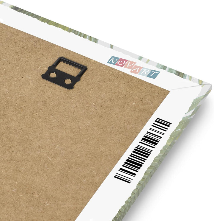 Novart Wandbilder Set - KOMPLETT AUFHÄNGFERTIG - Made in Germany - Moderne Bilder Grüne Blätter Wohn