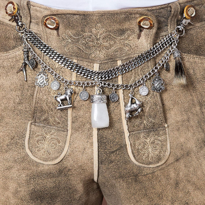 Alpenflüstern Trachten-Charivari Benedikt - Hochwertiger Herren-Trachtenschmuck mit Trophäen-Anhänge
