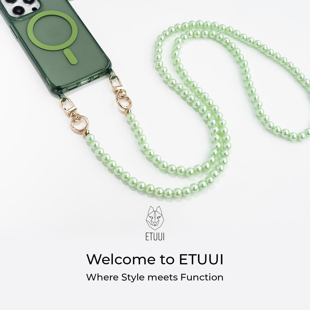 ETUUI Clear Case mit Ösen iPhone 14 Pro Max Grün [kompatibel mit MagSafe] - hochwertige Schutzhülle,